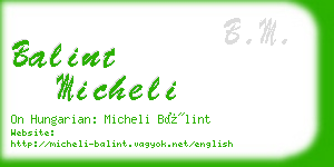 balint micheli business card